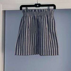 NWT J. Crew Blue and Ivory Paperbag Skirt